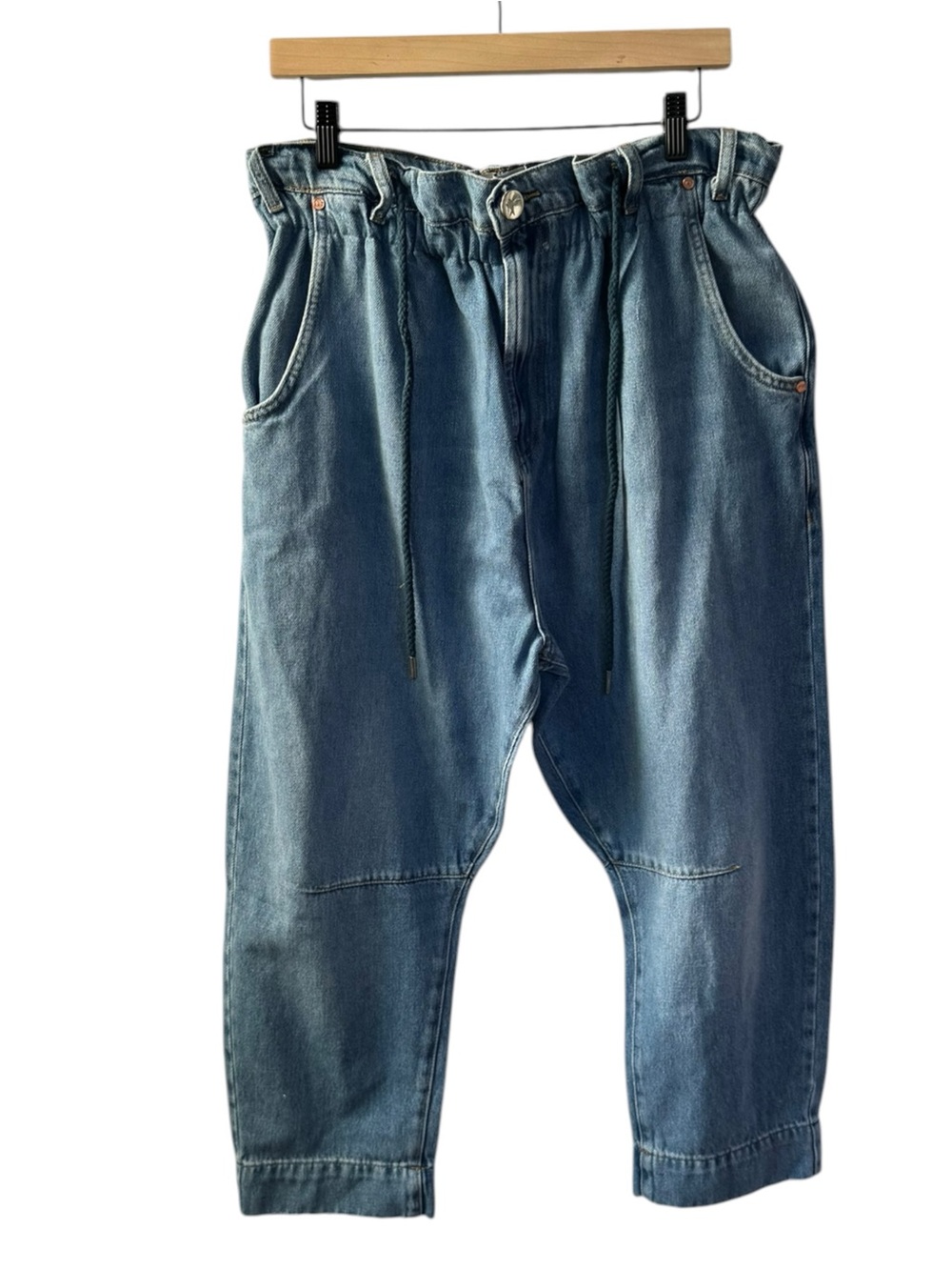 FP x One Teaspoon Harem Jeans Size 29 NWT Bright Blue Cropped Low-Slung Denim - Picture 2 of 11